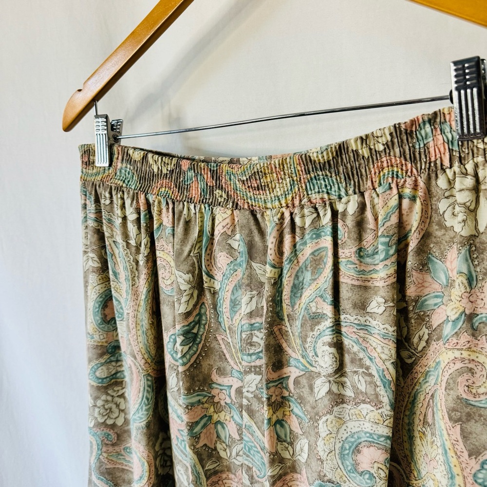 Vintage 80s Jantzen Paisley Neutral Cream Skirt - Picture 7 of 12
